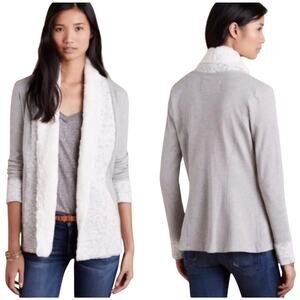 Anthropologie Saturday Sunday Ambrose Sherpa Knit Cardigan Gray Size S Pockets